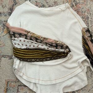 We The Free White and Multicolor Blouse